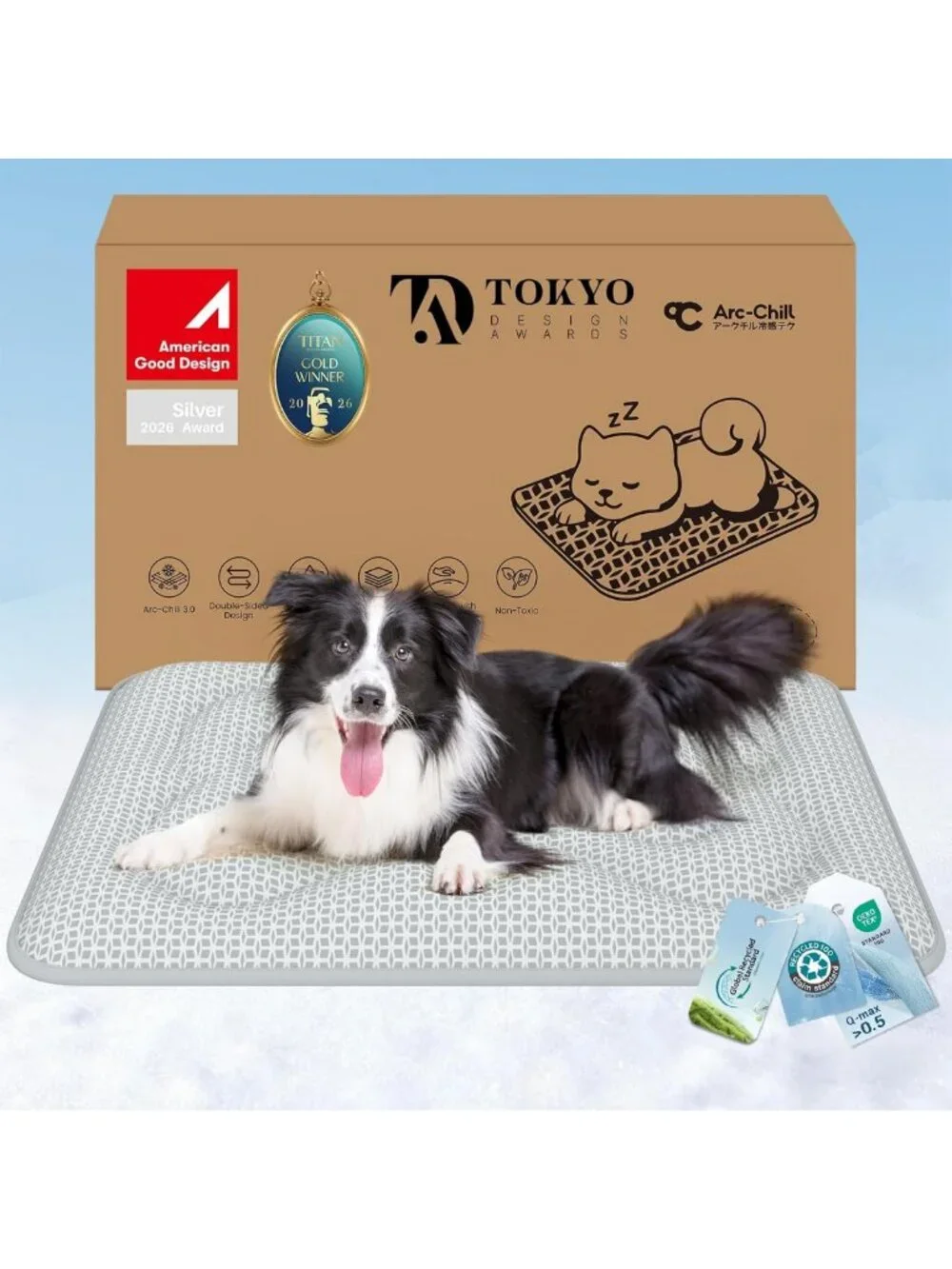 Reversible Thick Dog Cooling Mat 44x32in | Color-Changing, All-Season Chill Pad